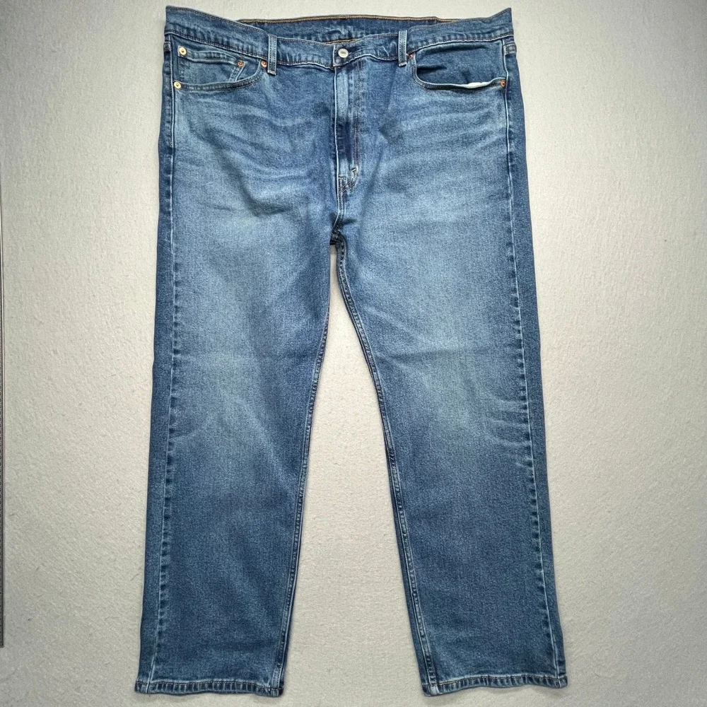 Levi's 505 Regular Mens Straight Leg Jeans Blue Denim Size 42x30 Casual Workwear